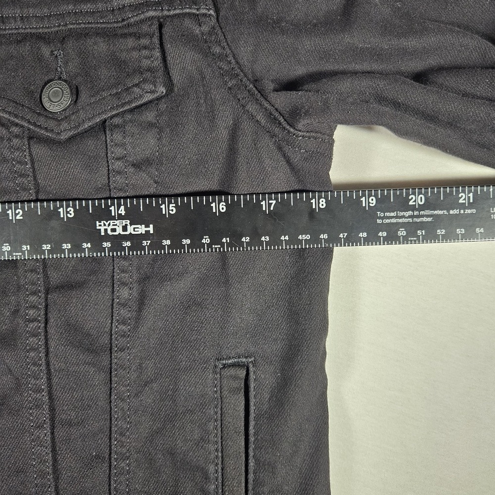 Levi's Denim Trucker Jacket Black Womens Medium Stretch Motorcycle Type III - Picture 6 of 6